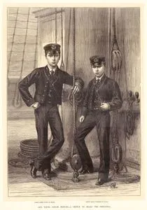 Our Young Sailor Princes, A Sketch On Board The Britannia-Prince Albert Victor of Wales, Prince George Frederick of Wales