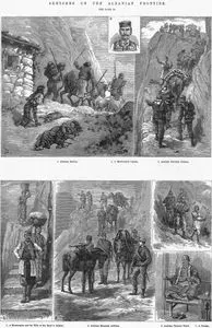 Sketches Albanian Frontier- 1.Albanian Raiders 2.A Montenegrin Captain 3.Austrian Provision Column 4.A Montenegrin And His Wife On The Road To Ragusa 5.Austrian Mountain Artillery 6.Austrian Chasseur Patrol 7.A.Bosnian