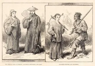 The French War in Tonquin-Annamite Gentleman And Lady-Annamite Hunter And Huntress