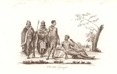 Ottentoti Gonagua, Africa Vol.IV. Tav.57. (Khoikhoi (Hottentot) People Of Angola)
