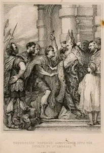 Theodosius Refused Admittance Into The Church By St. Ambrose