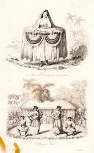 Jeune Tahitienne Apportant des Présens-Danse à Tahiti