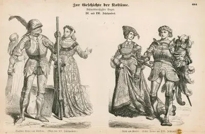 Fifteenth and Sixteenth Centuries- German Knight and Noblewoman (Mid-15th Century) (Deutscher Ritter und Edelfrau (Mitte des XV Jahrhunderts))- Prince and Princess (1st Third of 16th Century) (Furst und Furstin (Erstes Drittel des XVI Jahrhunderts))