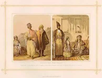 Caucasian Race-Kurds. Persians. 1.Kurd Girl 2.Kurd From The Plain Of Ararat 3.Kurd Priest 4.Persian Gentleman
 5.6.Persian Lady And Girl Of Teheran