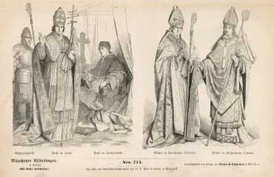 Sixteenth and Seventeenth Centuries (XVI und XVII Jahrhundert)- Swiss Guard (Scheizergardist), Pope in Ceremonial Dress (Papst im Ornat), Pope in Domestic Dress (Papst im Hausgewande)- Bishop in Pluvial (Bischof im Chormantel (Pluviale), Bishop in Chasuble (Bischof im Meszgewande (Casula))