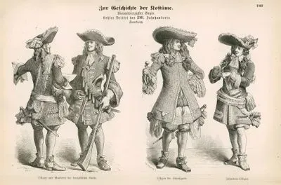 Last Third of the Seventeenth Century- France- Officer and Musketeer of the French Guard ( Offizier und Musketier der Franzosischen Garde)- Officer of the Palace Guard (Offizier der Schlossgarde) and Infantry Officer (Infanterie Offizier)