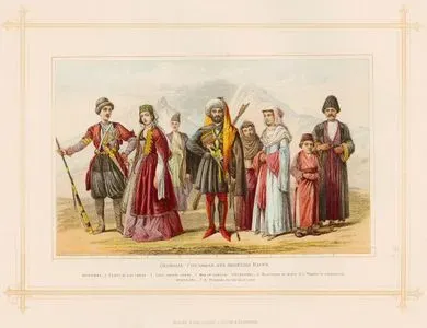 Georgian, Circassian and Armenian Races-Georgians 1.Prince In War Dress 2.Lady. Indoor Dress 3.Man Of Kahatia-Cırcassians
 4.Militiaman Of Anapa 5.6.Women Of Ghelendjik Armenians 7.8.Pilgrims To The Holy Land