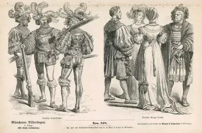First Third of the Sixteenth Century (Erstes Drittel des XVI Jahrhunderts)- German Soldiers (Deutsche Landknechte)- German Townspeople (Deutsche Burger Tracht)