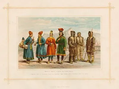 Mongol Race-Lapps And Esquimaux. 1.2.Swedish Lapps. 3.4.Norwegian Lapps 5.6.Esquimaux From Victoria Land 
7. Esquimaux From Cape Barrow