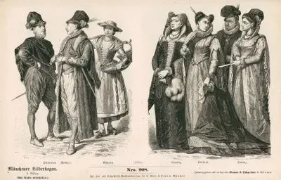 End Of 16.Century (Ende des XVI Jahrhunderts), Italy (Italien)- Students in Padua (1583) (Studenten (Padua), 1583), Peasant Woman (Bauerin, 1583)- Venice (Benedig), Milan (Mailand), Florence (Florenz)