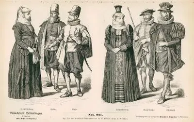 Second Third Of 17. Century (Zweites Drittel des XVII Jahrhunderts), Switzerland(Schweiz)- Churchgoing Dress (Kirchenkleidung), Bailiff (Waibel) and Messenger (Laufer)- Woman in Mourning (Trauerkleidung), Chief Bailiff (Gross Waibel), Village Mayor (Schultheiss)