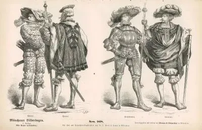 First Third of the 16.Century (Erstes Viertel des XVI Jahrhunderts) Lansquenet (Landsknechte)- Piper ( Pfeifer) and Sergeant (Waibel)- Captain (Hauptmann)- Lieutenant (Leutnant)
