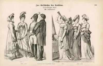 Early 19. Century (XIX Jahrhundert)- Germany and France Costume(Deutsche und Franzosische Tracht) 1809-1812 - Germany and France Costume(Deutsche und Franzosische Tracht) 1802 and 1803-1804