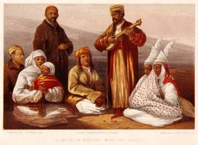 A Group Of Kirghis With Two Brides