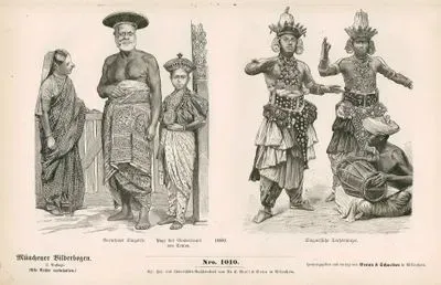 Asia (Asiaten) (19.Century)- Singhalese Nobleman (Vornehmer Singalese)(1880) and Page of Governor of Ceylon ( Page des Gouverneurs von Veylon) (1880)- Singhalese Devil Dancers ( Singalesische Teufelstanzer) (1880)