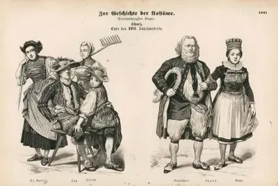 End Of 18.Century (Ende des XVIII. Jahrhunderts), Switzerland (Schweiz)- St. Gallen, Zug, Zurich- Best Man (Brautfuhrer) and Bride (Braut) (in Lucerne)