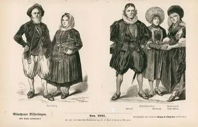 End Of 18.Century (Ende des XVIII. Jahrhunderts), Switzerland (Schweiz)- Fribourg, Festive Dress(Teftracht) and Winter Dress(Bintertracht) (in Schaffhausen), Ausser Rhoden Appenzell