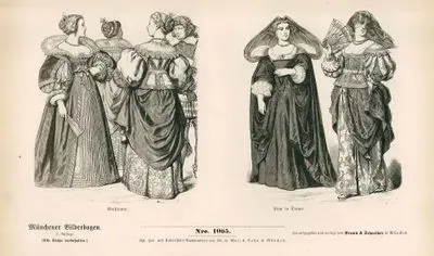Mid 17.Century (Mitte Des XVII. Jahrhunderts), France(Franzosen)-  Noblewoman (Edelfraunen) and Lady in Mourning (Frau in Trauer)
