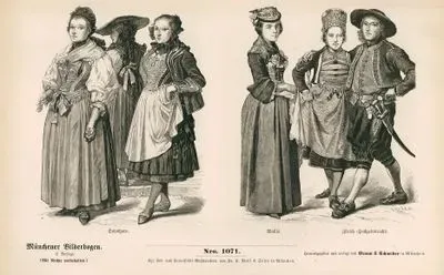 End Of 18.Century (Ende des XVIII. Jahrhunderts), Switzerland (Schweiz)- Solothurn- Valais and Zurich (Wedding Dress)