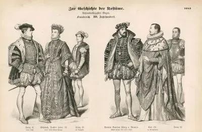 16.Century (XVI. Jahrhunderts), France(Frankreich)- Francis II (1543-1560), Elizabeth (Daughter of Henry II), as a Bride (1545-1568), Francis II as Dauphin- King of Navarre and Father of Henry IV Antoine Bourbon (1518-1562), Charles IX in Full Regalia, Francis II