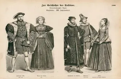 16.Century (XVI. Jahrhunderts), England (Englander)- Henry VIII (1509-1546) and Anne of Cleves (1525)- London Merchant, Cavalier (1550-1600), Lady of Queen Elizabeth's Court