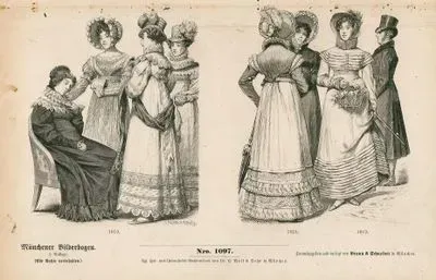 19.Century (XIX. Jahrhunderts)- Woman Dresses in Europe Between 1818 and 1819