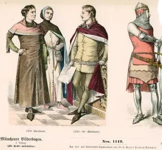 14.Century (XIV.Jahrhundert), England (Englander)- Merchant (1350) and Nobleman (Between 1350 and 1360)
