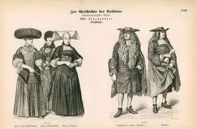 17.Century (XVII. Jahrhundert), Strasbourg(Strasburger) in 1670- Woman with Broad Hat(Frau in der Groben Kappe), Woman in Winter Dress(Frau im Winterhabit) and Woman in Mourning(Frau in Trauer)- Consul(Monsieur le Consul) and Councilman (Ratsherr)