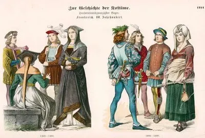 15.Century (XV. Jahrhundert), France(Frankreich)- French Dresses Between 1460 and 1480
