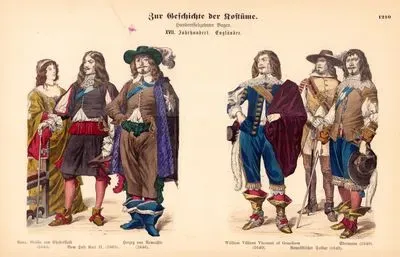 17.Century (XVII. Jahrhundert), England (Englander)-Anne Countess of Chesterfield (Anna, Grafin Von Chesterfield) (1640), Courtier of Charles II (1665), Duke of Newcastle (Herzog Von Newscastle) (1646)-Duke of William Villiers Viscount of Grandison (1640), Royalist Soldier (Royalistischer Soldat) (1649), Nobleman (Edelmann) (1649)
