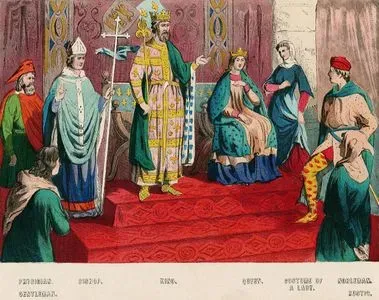 Costumes 1200-1300 (Gentleman, Physician, Bishop, King, Queen, Costume A Lady, Nobleman and Rustic)