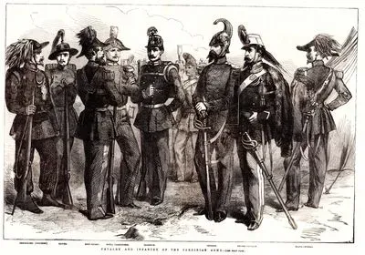 Cavalry And infantry Of The Sardinian Army (Bersaglieri (Riflemen), Sapper, Body Guard, Royal Carabiniers, Chasseur, Cavalry, Novara Cavalry, Major General)