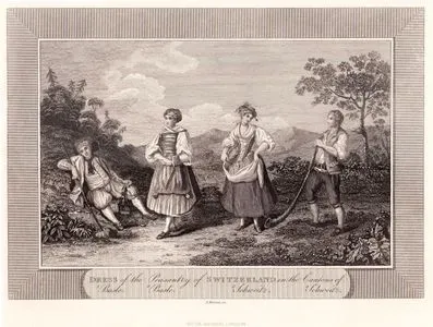 Dress Of The Peasantry Of Switzerland İn The Cantons Of Basle And Schweitz