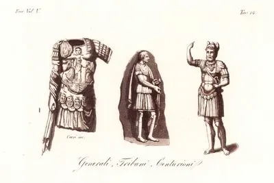 Generali, Tribune, Centurion, Eur. Vol V. Tav.14. (Uniform Of Roman General, Tribune And Centurion)
