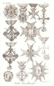 Ordini Cavalleresehi, Eur. Vol VIII. Tav.141. (Knight's Medals)