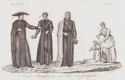 Vescovo Portoghese Nei Suoi Abiti Non Pontificali, Eur. Vol VI. Tav.21 (Attire of Portuguese Clergy in The Early Of The XVIII. Century)