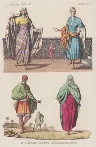 Diversi Abiti Barbareschi, Africa Vol. II. Tav.71 (Different Barbary Clothes in The Early of The XVII. Century)