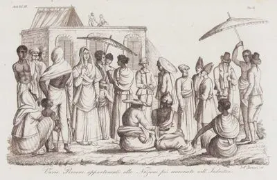 Varie Persone Appartenenti Alle Nazioni Piu Conosciute Dell Indostan, Asia Vol. III. Tav.61 (Various Persons Belonging to the Most Known Nations of Hindustan-
Northern Indian, Mongolian, Muslim, Persian, Malaysian, Arab, Chinese, Armenian, British, Dutch..)