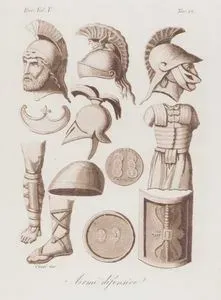 Armi Difensive, Eur. Vol V. Tav.12 (Helmets and Clothes Used by Roman Soldiers)