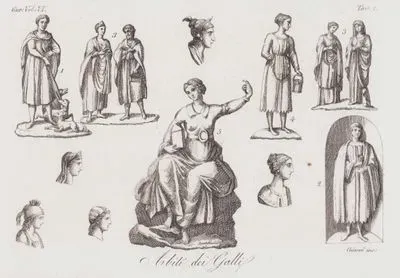 Abiti Dei Galli, Eur. Vol. VI. Tav.1. (Ancient Gauls Clothes)