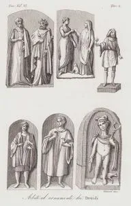 Abiti ed Ornamenti dei Druidi, Eur. Vol. VI. Tav.2. (Ancient Druid Clothes and Ornamentals)