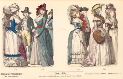 18.Century (XVIII. Jahrhundert), Germany (Deutchland)-Costume of German Women and Man of 1791 and 1792-Costume of German Women and Man of 1789 and 1790