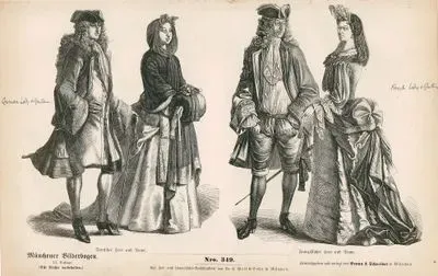 First Third Of The Eighteenth Century(1700-1733) (Esrtes Drittel des XVIII. Jahrhunderts)-German Gentleman and Lady (Deutscher Herr und Dame)- French Gentleman and Lady (Franzosische Herr und Dame)