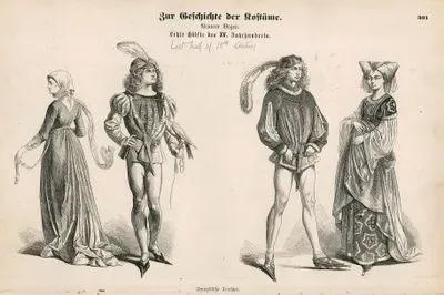 Second Half Of The Fifteenth Century (1450-1499) (Letzte Halfte Des XV Jahrhunderts)- French Traditional Costumes (Franzosische Trachten)