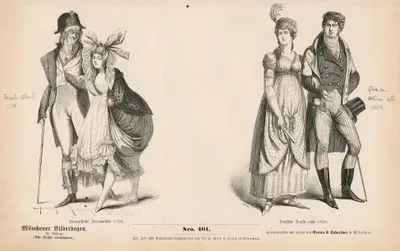 Last Third of the Eighteenth Century (1767-1799) (Letztes Drittel des XVIII. Jahrhunderts)- French Dandy(Snob) (1794) ( Franzosische Incroyables 1794)- Germany Costume Before 1800 ( Deutsche Tracht Nach 1800)