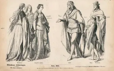 Fourteenth Century (XIV Jahrhundert)- Lady in Waiting (Edeldamen), English Princess (Englische Furstin)- Prince (Furst), Page (Page),  Nobleman (Edelmann)
