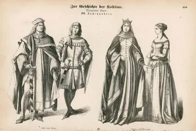 Fourteenth Century (XIV Jahrhundert)-  Prince and Knight (Furst und Ritter)- Princess and Lady-in-Waiting (Furstin und Edeldame)