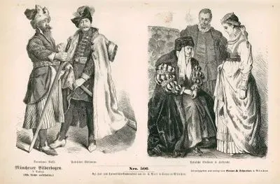 Sixteenth Century (XVI Jahrhunderts)- Poland and Russia (Polnische und Russische)-Russian Nobleman (Vornehmer Russe), Polish Nobleman (Polnischer Edelmann)- Polish Nobility in Court Dress (Polnische Edelleute in Hoftracht)