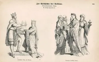 Tenth Century (X. Jahrhundert)- Frankish King and Queen (Frankischer Konig ung Konigin)- Frankish Noblewomen (Vorbehme Frankische Frauenl)