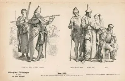 Twelfth Century (XII. Jahrhundert)- Squire and Knight, First Crusade (Knappe und Ritter im Ersten Kreuzzug)- Commoner (Mann aus dem Volke), Rich Jew ( Reicher Jude), Knight (Ritter)